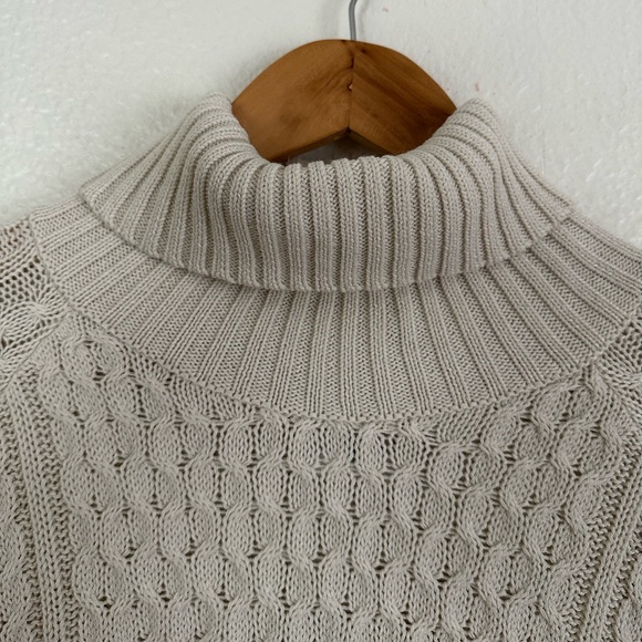 Nike Life Cable Knit Turtleneck Sweater Off White Bone FB7770-072 Men’s - Picture 2 of 9